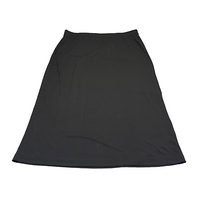 #ad Chadwicks A Line Skirt Women#x27;s XL Black 100% Polyester Elastic Waist Classic Fit $18.49