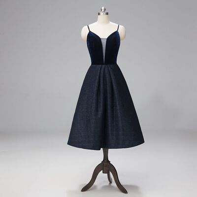 #ad Designers Women Sexy Party Navy Dress Sleeveless Mid Length Plus Size Maxi Dress $170.00