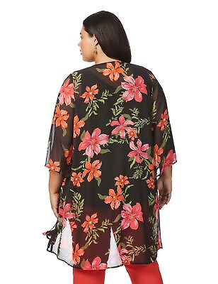 #ad Plus Size Womens Cover Up 3 4 Sleeve Tropical Cover Up BeMe $19.72