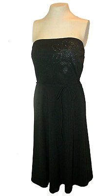 #ad New Dress Express Cocktail Party Evening Strapless Black Glitter Rose tie 5 6 $29.00