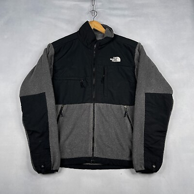 #ad The North Face Denali Fleece Jacket Mens Small S Gray Black Full Zip Polartec $30.88