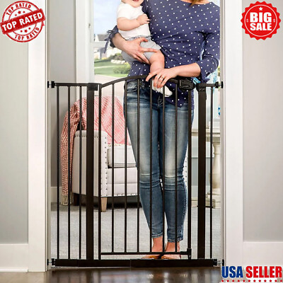 #ad Extra Tall Baby Walk Through Gate Home Folds Storage Pet Safe Convenient Through $36.66