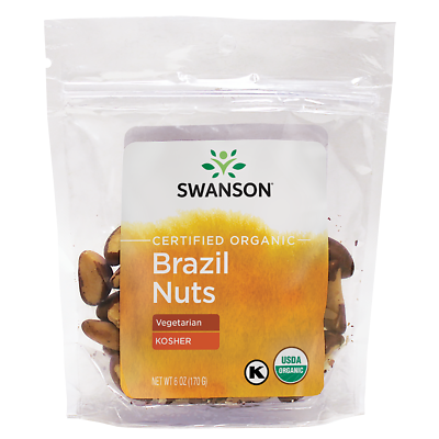 #ad Swanson Certified Organic Brazil Nuts Unsalted Raw Whole 6 oz Package $21.16