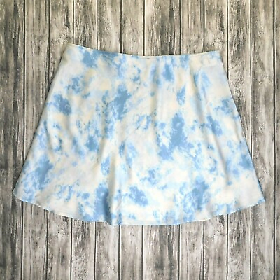 #ad No Boundaries Junior#x27;s Satin Skirt Size 11 13 Blue and White Teens Casual New $18.00