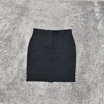#ad NEW Tommy Hilfiger Women#x27;s Size 4 Straight amp; Pencil Skirt Black Cotton Blend Zi $15.30