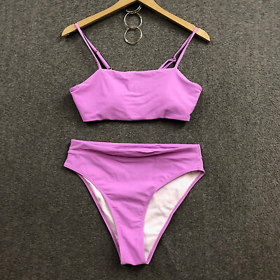 #ad Unbranded Girls Spaghetti Bikini Mesh Bathing 2 Piece Swimsuits Pink Sz L NWOT $10.49