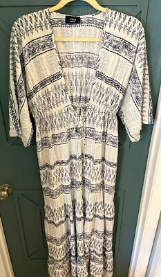 #ad Long boho hippie dress with deep V neck medium $19.99