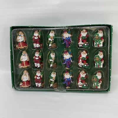 #ad Dillard#x27;s Trimmings 18 Santas Christmas Holiday Mini Ornaments 2000 Leprechaun $20.00