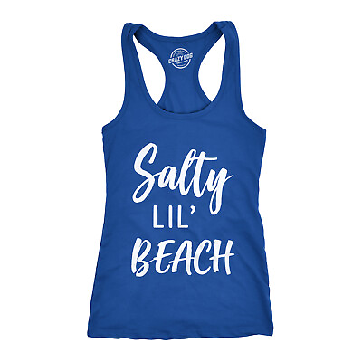 #ad Womens Tank Salty Lil Beach Shirt Cute Summer Vacation Tanktop $13.10