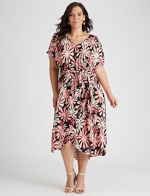#ad Plus Size Womens Midi Dress Summer Casual Floral Dresses AUTOGRAPH $99.99