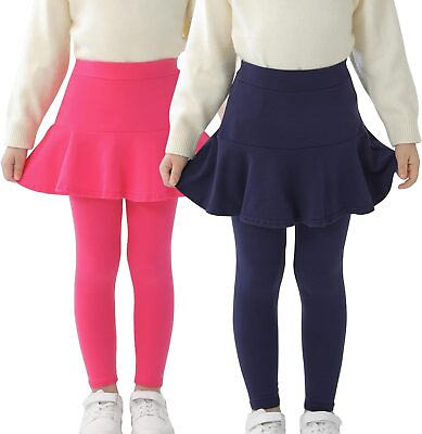 #ad StyleSavvy Trendy Girls#x27; Leggings with Skirt 2 Pack of Cotton Ruffle Skirt Pan $56.10