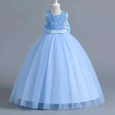 #ad 12 14 Yrs Girls Party Dresses Bow Prom Gown for Kids Birthday Princess Clothes $42.03