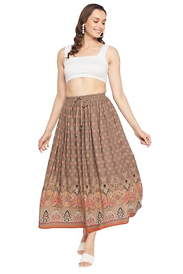 Women Fashion A Line Skirt Pleated Flared High Waist Casual Maxi Skirts $18.99