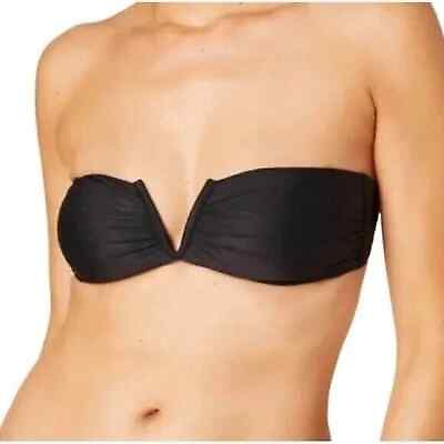 #ad Andie Swim Womens Small Bikini Top The Scala Top Black Bandeau Padded Strapless $26.95