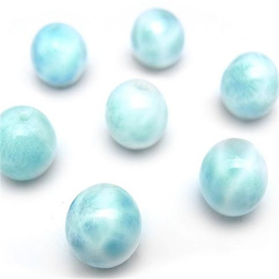 12mm Genuine Natural Blue White Larimar Gem Stone Round Loose DIY One Beads $26.00