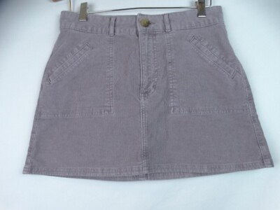 #ad American Eagle Women#x27;s Mini Skirt Size 6 Purple High Rise A Line Corduroy Skirt $23.95