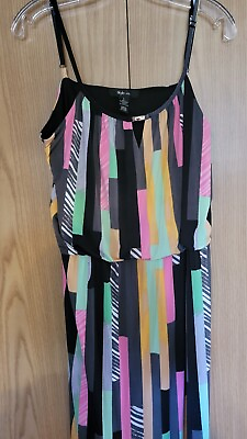 #ad Ladies Pre ownSz Lrg Long Spagh Strap Sun Dress By Styleamp;Co. Excellent Conditn. $8.00