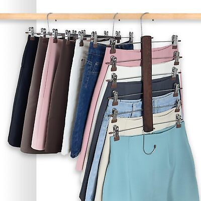 #ad Skirt Hangers Space Saving6 Tier Closet Organizers amp; StorageWooden Magic Ha... $30.79