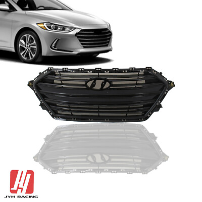 Front Upper Grille Grill Full Gloss Black For Hyundai Elantra 2017 2018 $79.66