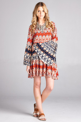 #ad Cute Plus Size BoHo Gypsie Mini Dress Tunic 1X 2X 3X $49.95