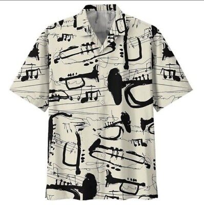 Trumpet Print Hawaiian Shirt Gift Summer For Men Women $19.99