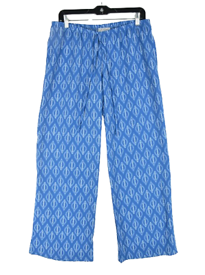 #ad J. Valdi Pull On Drawstring Swimsuit Bikini Cover Up Pants Blue Women#x27;s Size L $19.99
