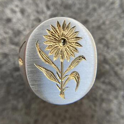 #ad Two Tone Gold Sunflower Ring 925 Silver Jewelry Party Men Women Gift Size 5 11 $2.30