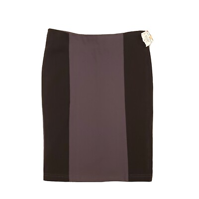 NWT Feathers Color Block Straight Pencil Skirt Closet Staple Body Con Gray Black $12.20