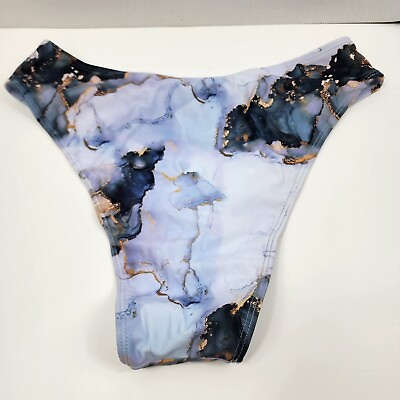 #ad Women’s Multicolor Marble High Waist Bikini Bottom Size 0XL NWOT $5.99