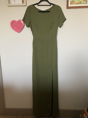 #ad Lush Dark Green Maxi Dress With A Peekaboo Back Size Small $10.00