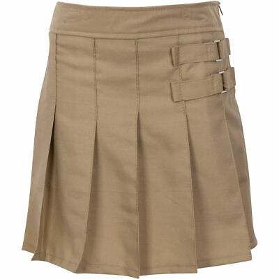 #ad Girls Tab Pleated Skort Uniform Skorts Size 4 20 Khaki amp; Navy avail $12.99