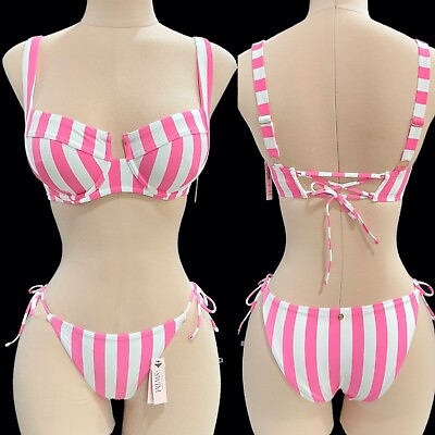 #ad Victorias Secret Swim 2 TWO Piece Bikini SET Wicked Push Top Bra Bottom 32DD S $29.99