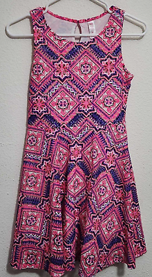 #ad Justice Girls Size 14 Sleeveless Pink Multicolor Dress $9.75