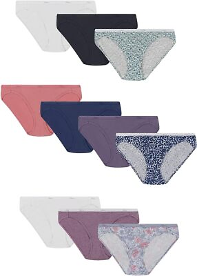 #ad Hanes Color Women Panties 100% Cotton Underwear Bikini Color 5 or 10 Pack $19.99