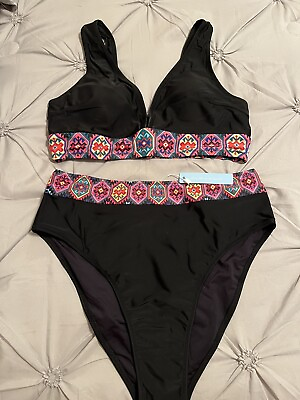 #ad #ad Bikini Swimsuit for women 2 pieces high waist Large $35.00