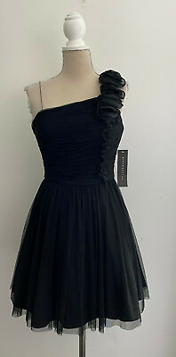 Aidan Mattox Black One Shoulder Party Formal Dress sz 6 New NWT $48.99