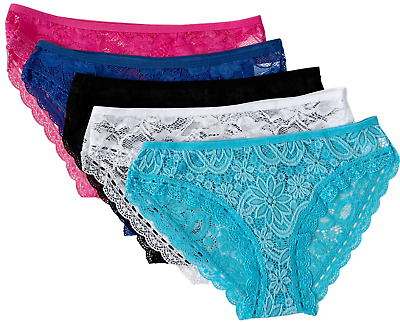 #ad #ad LOT Sexy 5 Women Bikini Panties Brief Floral Lace Cotton Underwear #6869 $10.99