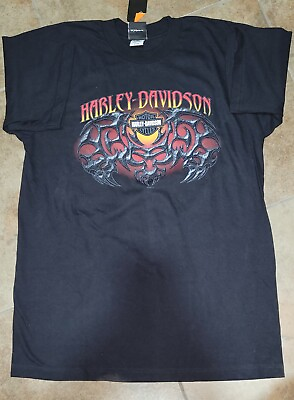 HARLEY DAVIDSON Tribal SHORT SLEEVE BLACK SHIRT L NEW $19.99