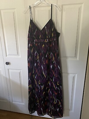 #ad Women’s Sleeveless V Neck Maxi Dress Styleamp;Co Purple Multicolored 14 Reg $28.00