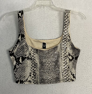 #ad Windsor Animal Print Cropped Tank Top Snake VTG USA M Women#x27;s Party Juniors $24.99
