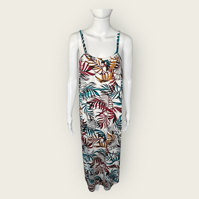 #ad Plus Size Tropical Print Midi Vacation Resort Sundress Women’s 2X $19.99