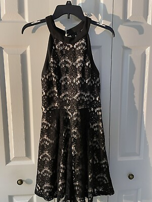 #ad Black Lace Lined Sleeveless Party Dress Junior#x27;s M $12.00
