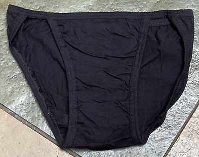 #ad #ad 323 JOCKEY LIFE Medium Black Stretch Cotton RIO String Bikinis Brief #301 $10.16