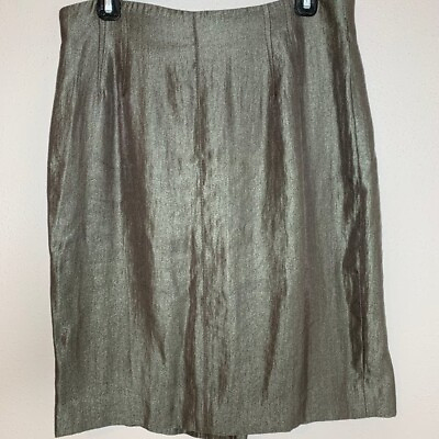 #ad Ann Taylor Metallic Gray Green Skirt Women#x27;s Size 10 $11.97
