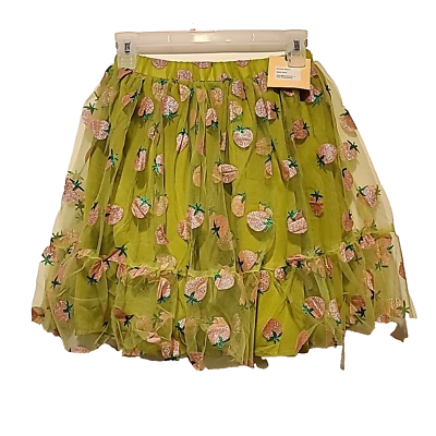#ad #ad Smsk Parlour Avocado Unique Vintage Pink Strawberry Glitter Skirt $12.95
