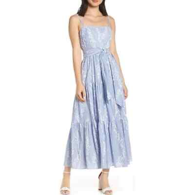 #ad Lilly Pulitzer Aviana Maxi Dress Striped Tiered Long Blue Sundress $100.00