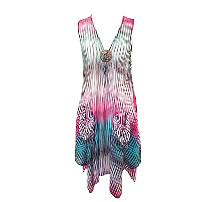 #ad Womens Beach Cover Up Dress Plus Size 3XL Sleeveless Pockets Paradise USA Swim $9.94