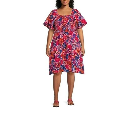 #ad Terra amp; Sky Women#x27;s Plus Size 5X 32 34 Flutter Sleeve Fit amp; Flare Dress Summer $20.50