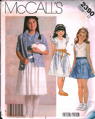 #ad 2390 Vintage McCalls SEWING Pattern Girls 1980s Jacket Top Skirt Church Party 10 $5.59