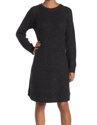 Madewell Curved Hem Sweater Size XL Women#x27;s Gray Dress Wool Blend Long Sleeve $39.97